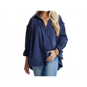 NEW CARYN LAWN miriam top in navy